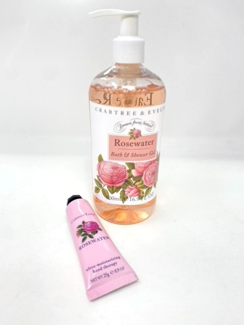 Crabtree & Evelyn Rosewater Shower Gel 16.9 Fl Oz And Hand Lotion Set
